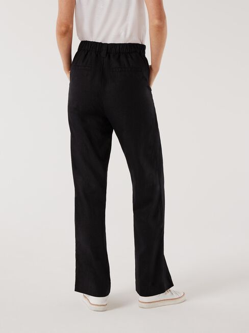 Linen Tailored Pant, Black, hi-res