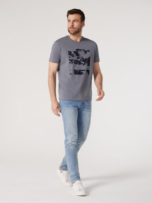 SS Knox Print Crew Tee, Grey, hi-res