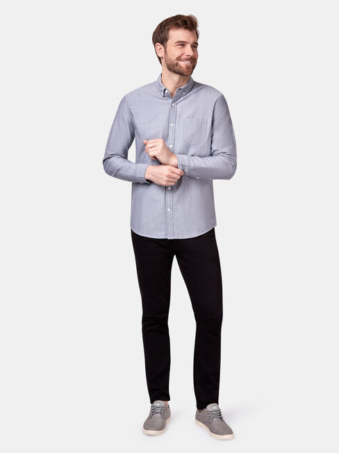 Hayes Long Sleeve Oxford Shirt, Grey, hi-res