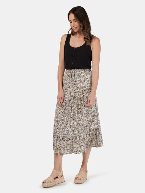 Ellen Tiered Skirt, Print, hi-res