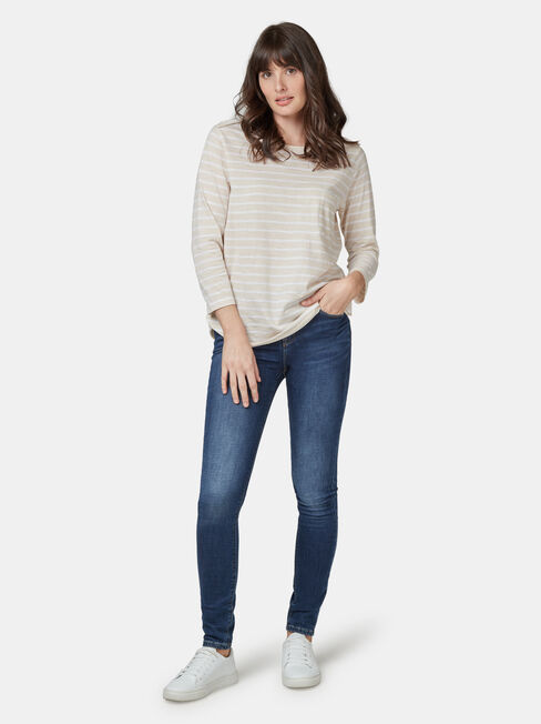 Boat Neck Pocket Tee, Sandwash, hi-res