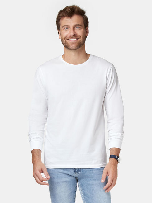 Weston Long Sleeve Tee, White, hi-res