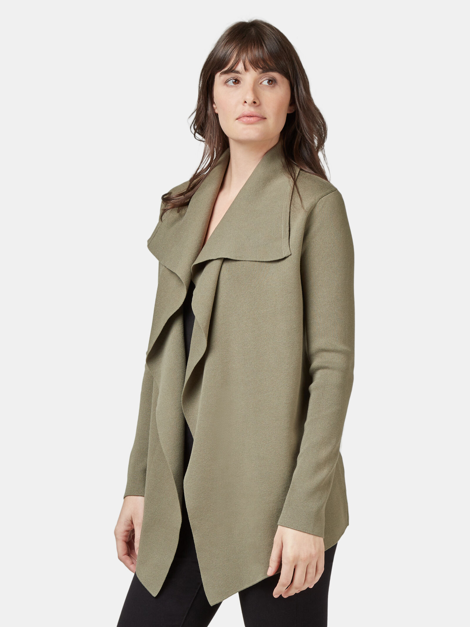 Short waterfall cardigan top