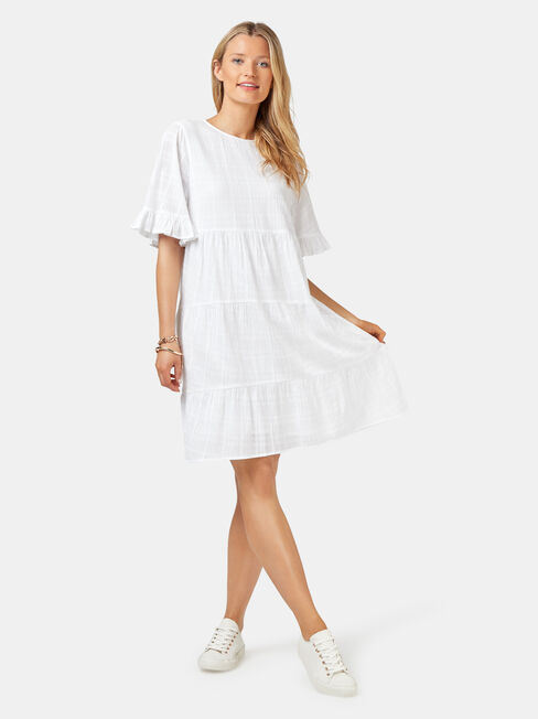 Julia Kaftan Dress, White, hi-res