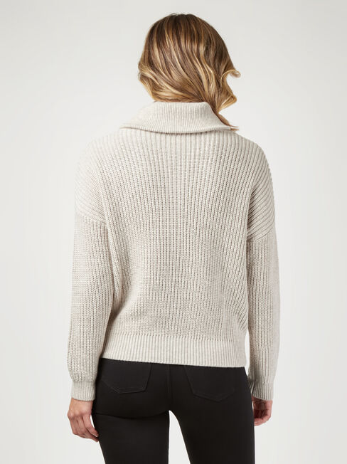 Josie Twin Zip Front Cardi, Brown, hi-res