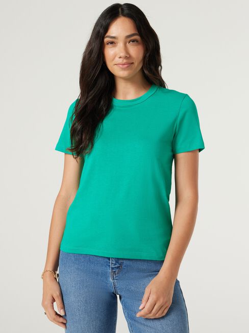 Classic Crew Neck Tee, Teal, hi-res