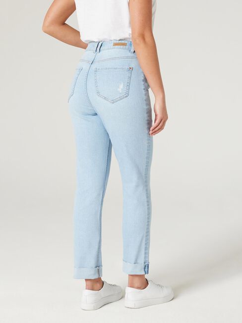 Brooke High Waisted Tapered Crop Jeans, Bright Blue, hi-res