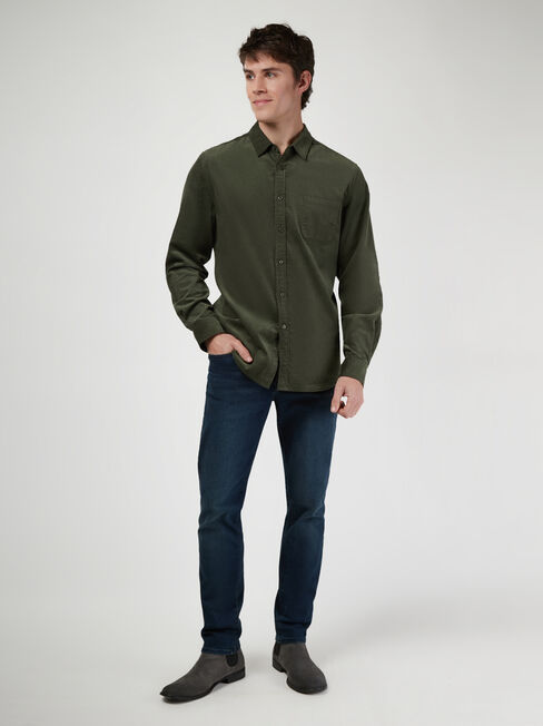 LS Jamie Corduroy Shirt, Green, hi-res