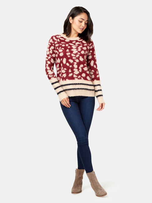 Erin Patterned Knit, Blue, hi-res