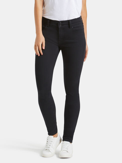 Hip Hugger Skinny Jeans Black Night, Black, hi-res