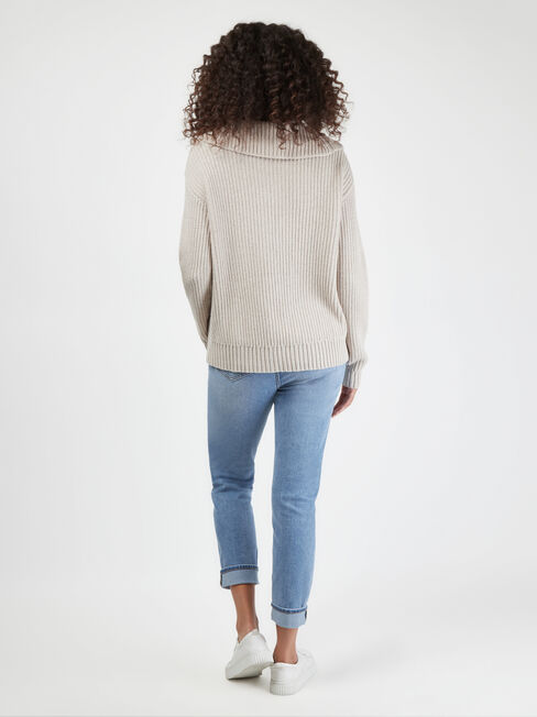 Remi Tie Front Knit, Brown, hi-res