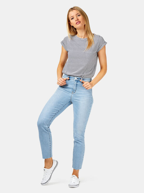 Joni Slim Raw Edge Jean, Light Indigo, hi-res