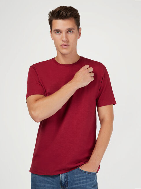 SS Pablo Slub Basic Tee, Ruby, hi-res
