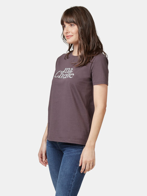 Ma Cherie Slogan Tee, Grey, hi-res