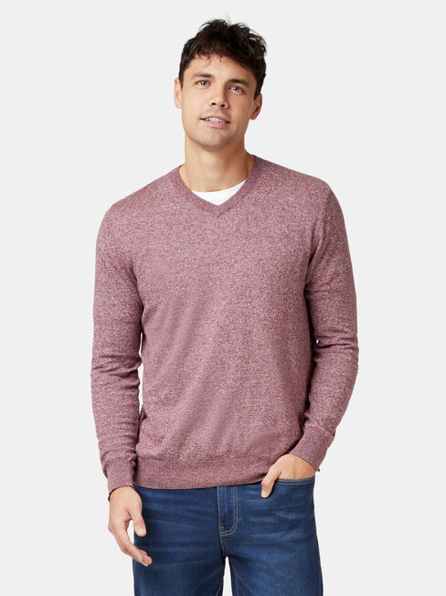 Blake V-Neck Knit, Red, hi-res