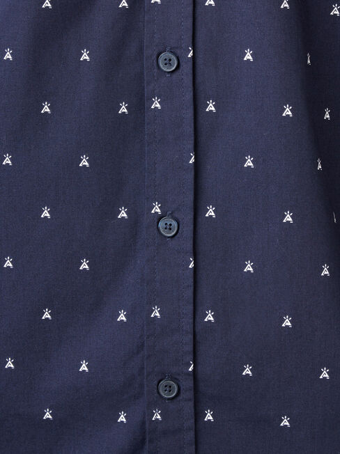 Jensen Long Sleeve Print Shirt, Blue, hi-res