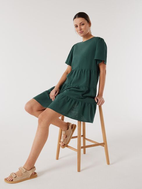 Bobby Tiered Dress, Green, hi-res