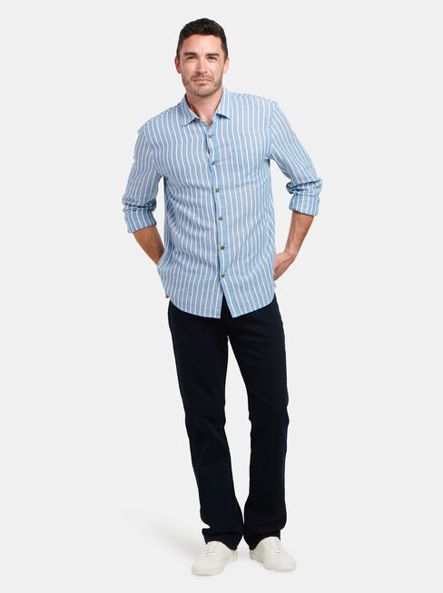 Ronnie Long Sleeve Stripe Shirt, Blue, hi-res