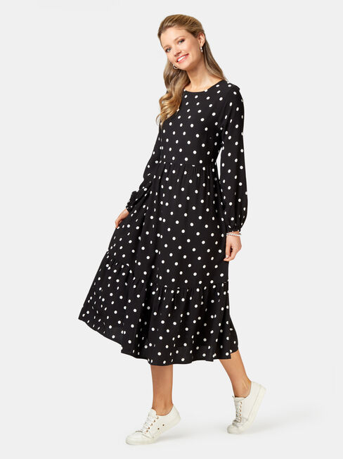 Tory Tiered Midi Dress, Multi, hi-res