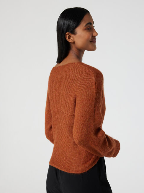 Charlotte Soft Cross Over Knit, Cinnamon, hi-res