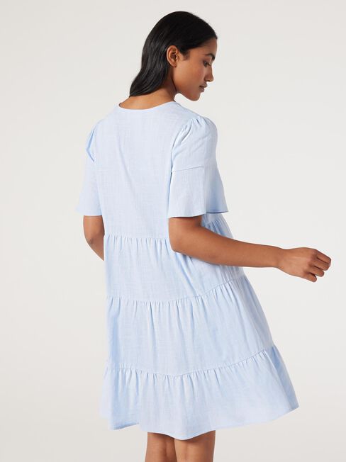 Lilah Tiered Dress, Dusty Blue, hi-res