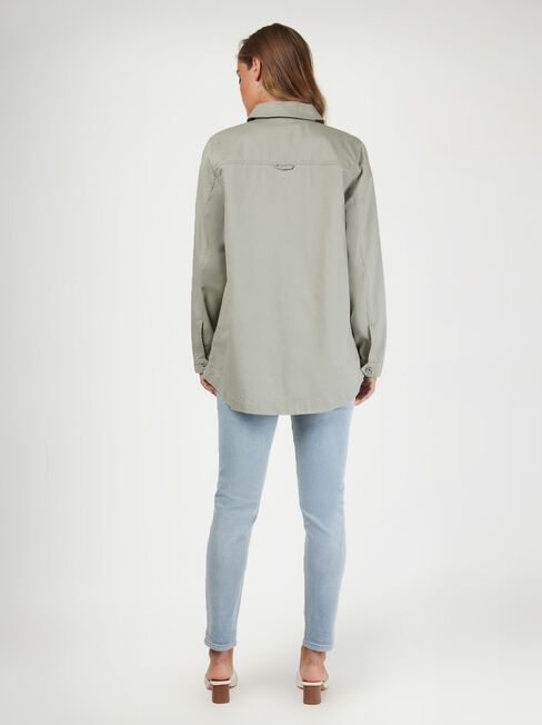 Sasha Cotton Shacket, Green, hi-res