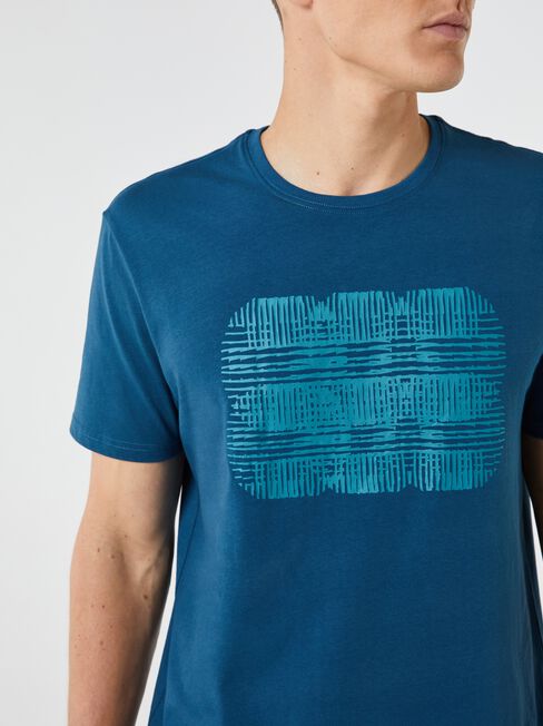 SS Darwin Print Crew Tee, Blue, hi-res