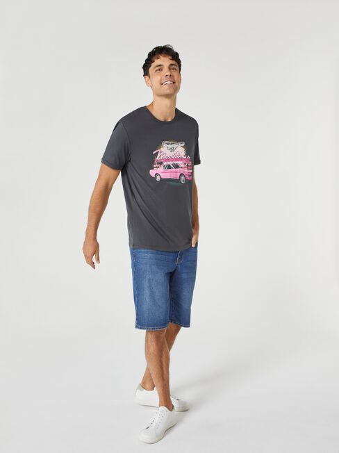 SS Ford Mustang Summer Print Crew Tee, Grey, hi-res