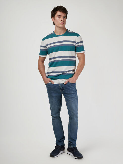 SS Paxton Stripe Crew Tee, Grey, hi-res