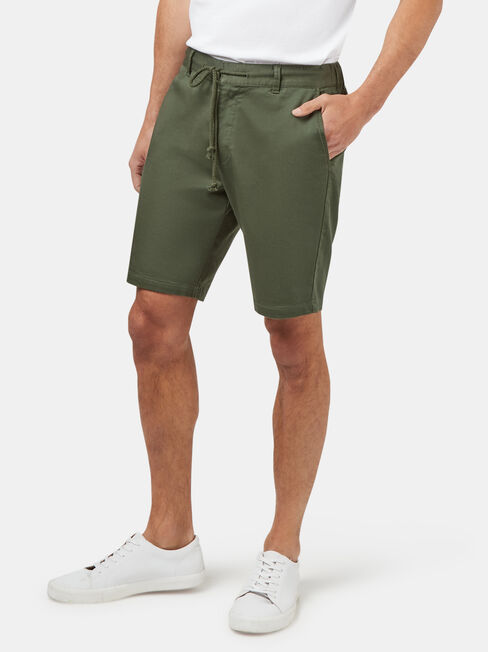 Drew Tie Front Knit Short, Green, hi-res