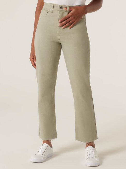 Demi High Waisted Straight Jeans, Pistachio, hi-res
