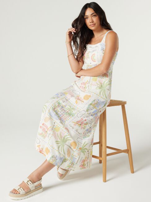 Priya Sleeveless Dress, Print, hi-res
