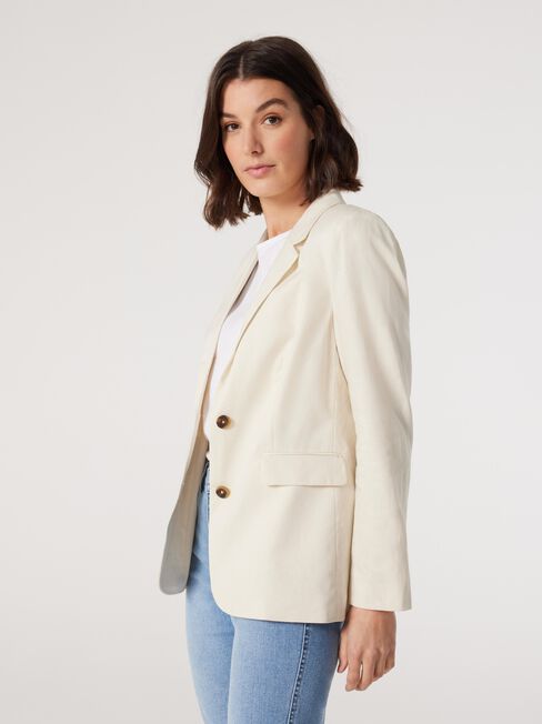 Kitty Straight Blazer, White, hi-res