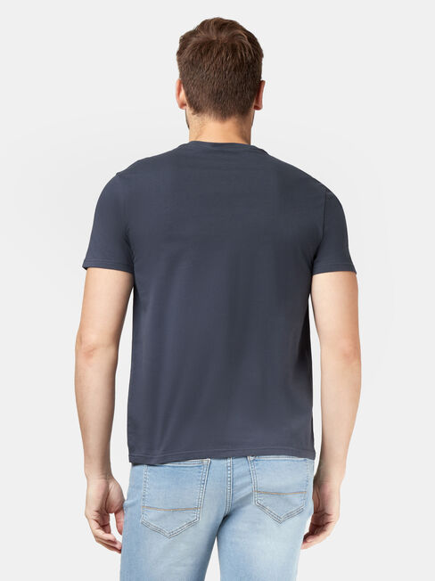VW Logo Short Sleeve Script Print Crew Tee, Blue, hi-res