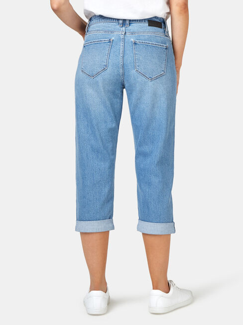 Capri Boyfriend Jeans, Mid Indigo, hi-res