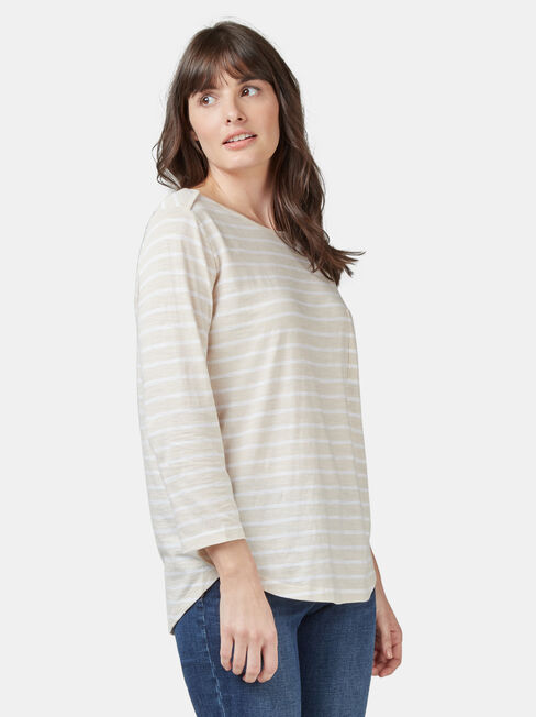 Boat Neck Pocket Tee, Sandwash, hi-res