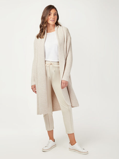 Hannah Ribbed Coatigan, White, hi-res