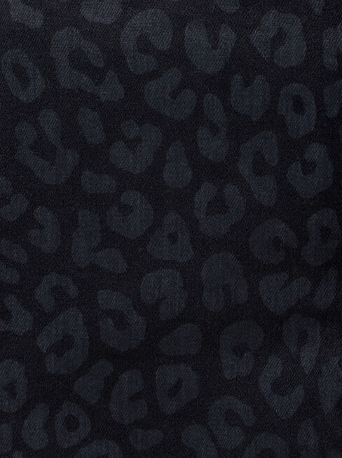 Animal Print Denim Skirt, Black, hi-res