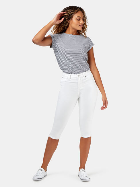 Sonni Mid Waisted Pedal Pusher jean, No Wash, hi-res