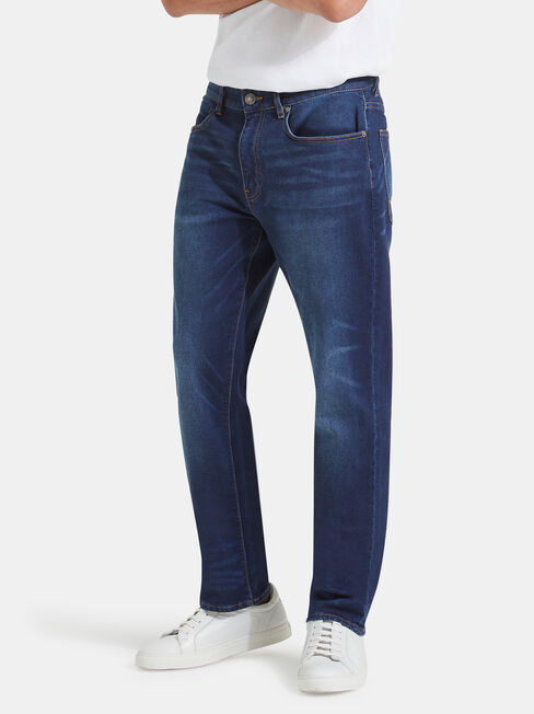 Slim Straight Knit Jeans Dark Indigo, Dark Indigo, hi-res