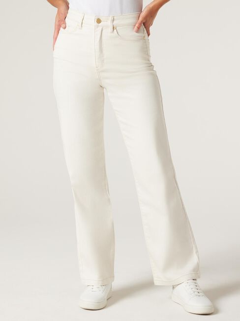 Jessie High Waisted Wide Leg Jeans, Ecru, hi-res