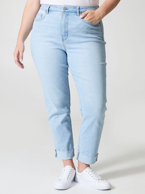 Brooke Curve Embracer High Waisted Tapered Crop Jeans, Bright Blue, hi-res