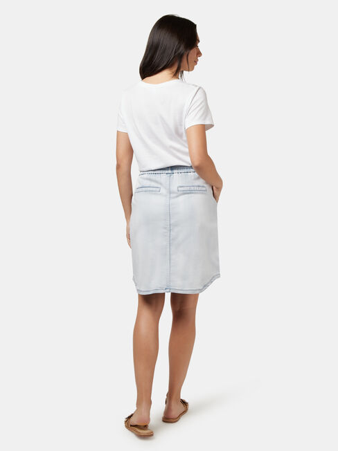 Lulu Luxe Lounge Knee Length Skirt, Blue, hi-res