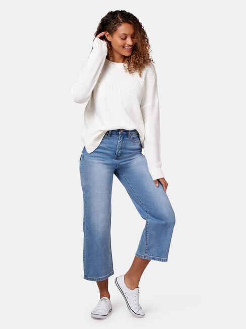 Agnes Chevron Pullover, White, hi-res