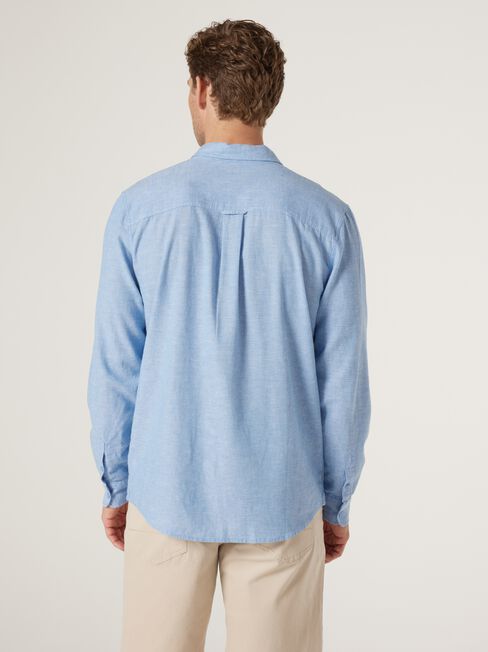 Brody Textured Long Sleeve Shirt, Blue, hi-res