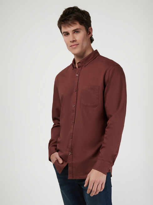 LS Brody Textured Shirt, Red, hi-res