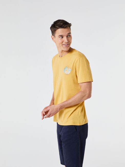 SS Logan Print Crew Tee, Yellow, hi-res