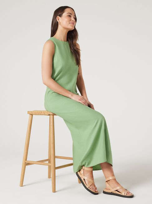 Ulla Slip Dress, Green, hi-res