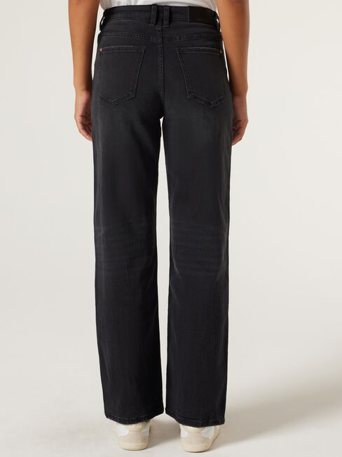Penelope Straight Leg Jeans, Black, hi-res