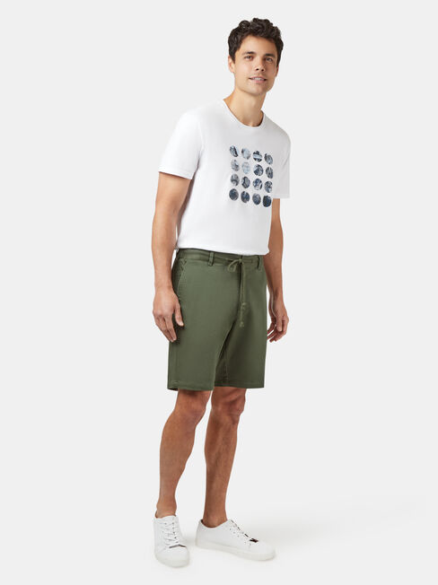 Drew Tie Front Knit Short, Green, hi-res